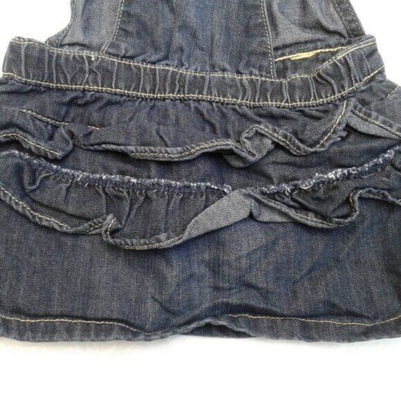 Old Navy 3 Piece Overall Jean Dress Longsleeve Onesie Bloomers Blue Pink 18-24M - Picture 7 of 12